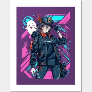 techwear girl cyberpunk Posters and Art